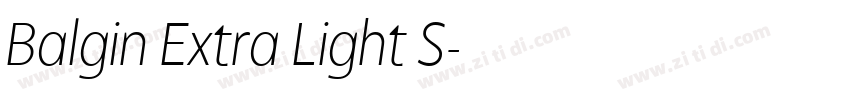 Balgin Extra Light S字体转换